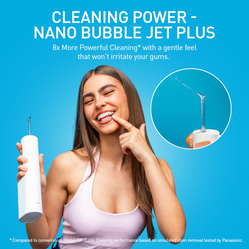 Panasonic Nano Cleanse Oral Irrigator/Water Flosser with Nano Bubble Jet Plus Nozzle (EW-NJ8A)