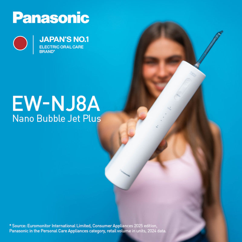 Panasonic Nano Cleanse Oral Irrigator/Water Flosser with Nano Bubble Jet Plus Nozzle (EW-NJ8A)