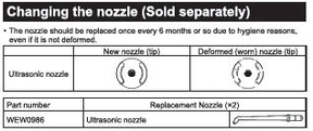 Panasonic Replacement Ultrasonic Nozzles for Oral Irrigator EW-DJ66 - WEW0986X503