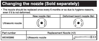 Panasonic Replacement Ultrasonic Nozzles for Oral Irrigator EW-DJ66 - WEW0986X503